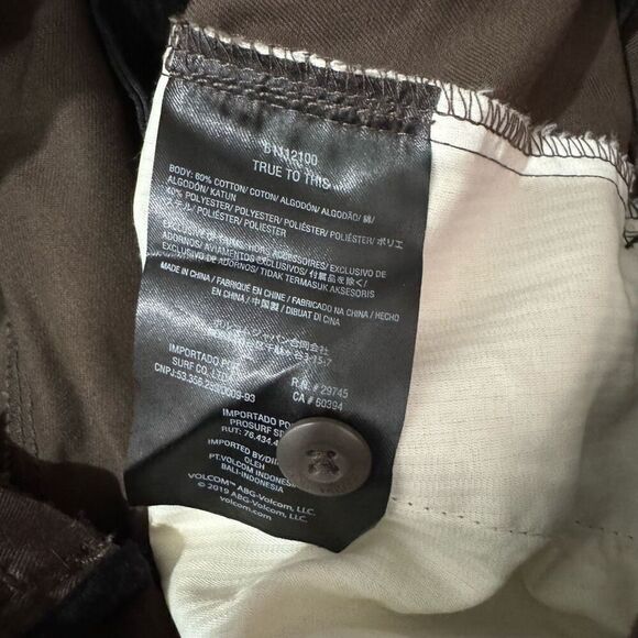 Volcom whawhat chino pants size 31 color espresso - Picture 10 of 10